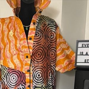 Adire maxi dress with pockets. Unique for the summer.